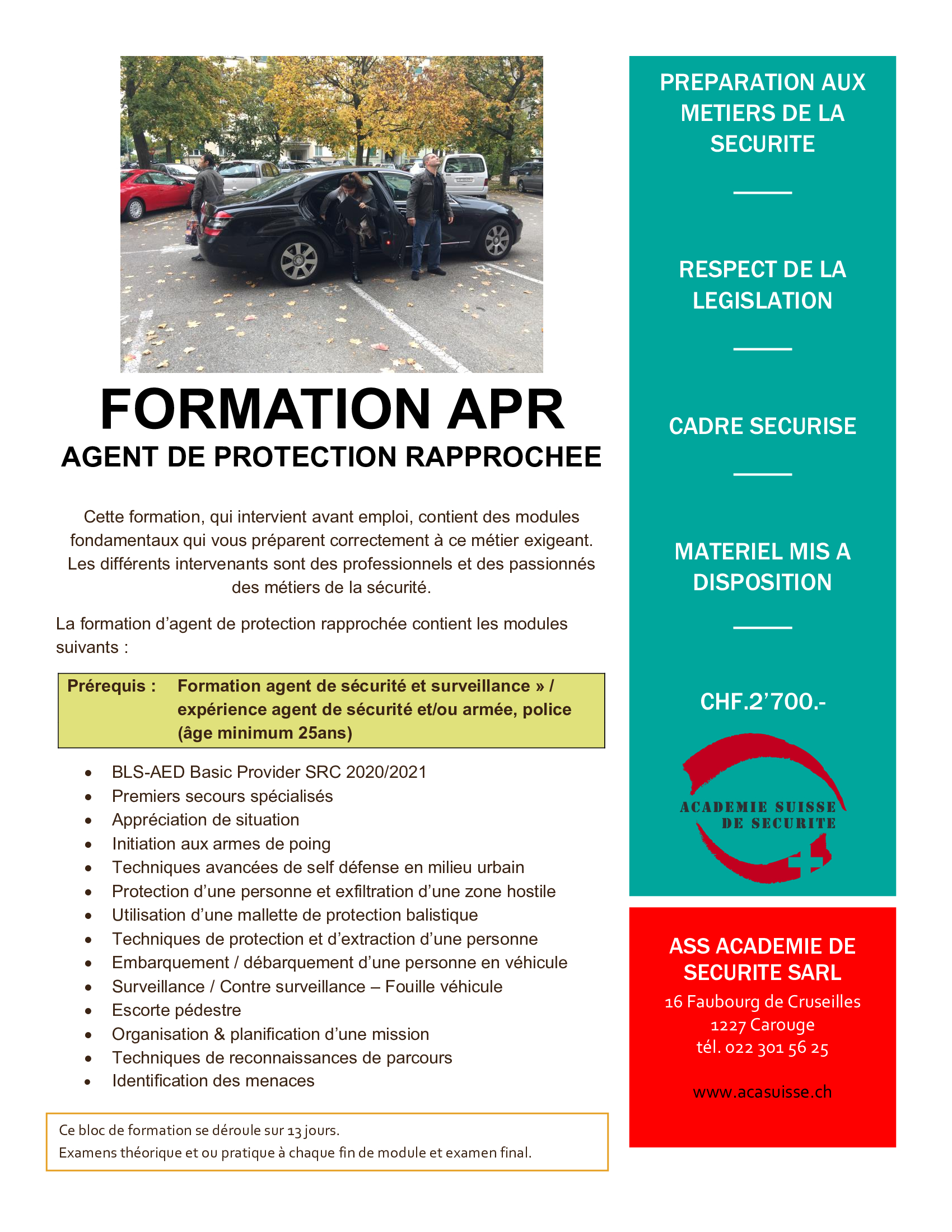 Fiche Agent de protection rapprochée Fiche Agent de protection rapprochée