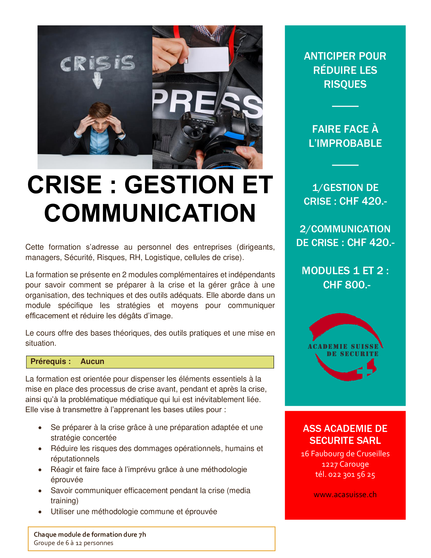 2. Gestion et communication de CRISE 2. Gestion et communication de CRISE